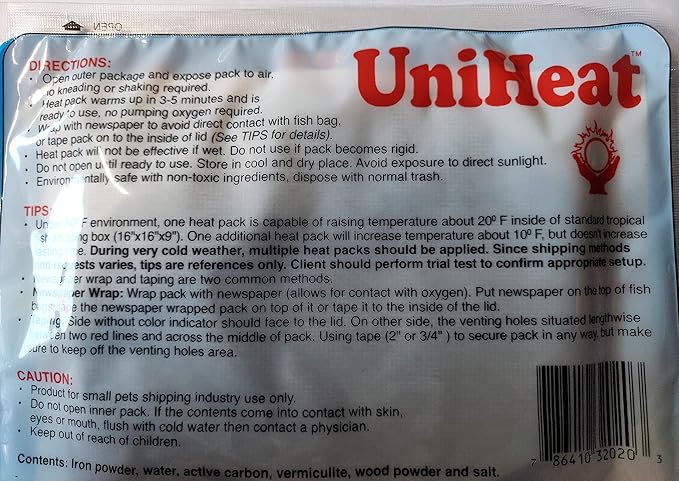 Uniheat Shipping Warmers, The Countdown: Four 40 Hour, Three 30 Hour, & Two 20 Hour of Heat Packs - 9 Total Packs
