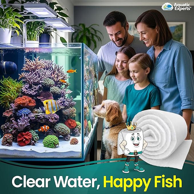Aquatic Experts Aquarium Filter Floss for Fish Tank Filters - FilterFirst Aquarium Filter Pad - Media Roll for Crystal Clear Water, 3/4" - 1" Thick (18 Inch Wide, 72 Inch Long)