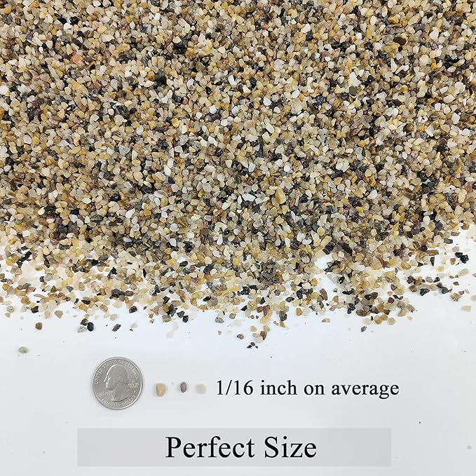 FANTIAN 10 lbs Aquarium Sand, 1/16 Inch Fish Tank Gravel. Decorative Coarse Sand Pea Gravel for Aquarium Substrate, Terrariums, Vase, Plant, Soil Cover and Outdoor Landscaping Small River Rocks
