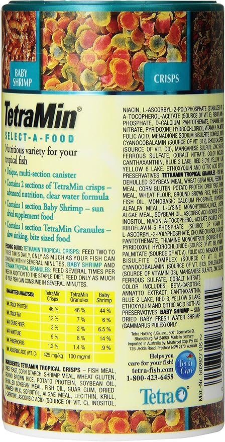 TetraMin Crisps Select-A-Food 2.4 Ounces, Fish Food, Variety Pack (77037) (Pack of 2)