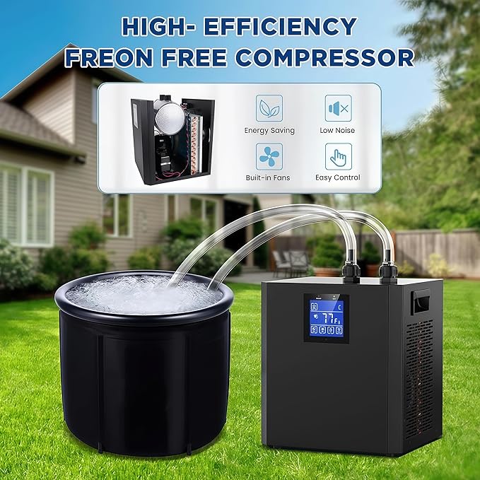 Aquarium Chiller 79gal,300L Fish Tank Water Chiller, Water Cooler Cooling System – 1/3HP Water Chiller Fast Colling for Bathtub Hydroponics Fish Axolotl Jellyfish Coral Crystal Shrimp110v and Fittings
