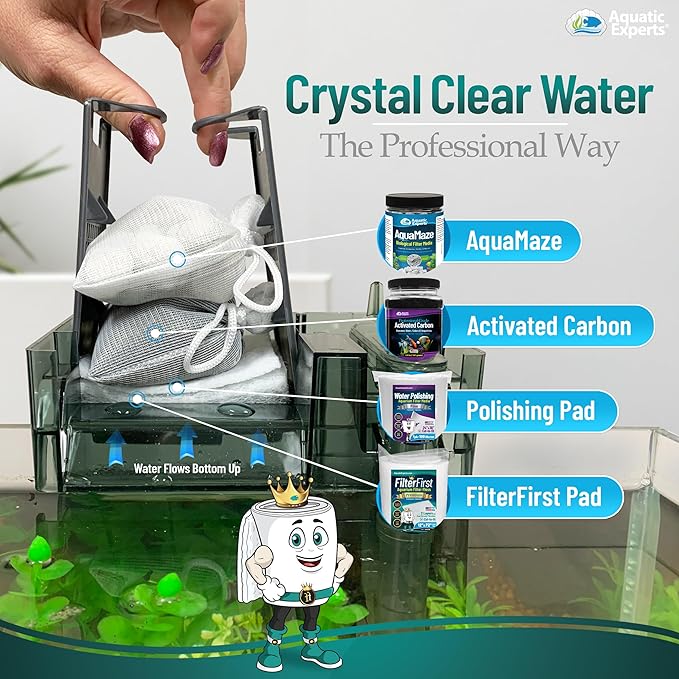 Aquatic Experts Aquarium Filter Floss for Fish Tank Filters - FilterFirst Aquarium Filter Pad - Media Roll for Crystal Clear Water, 12" x 72" by ½ to ¾ Thick