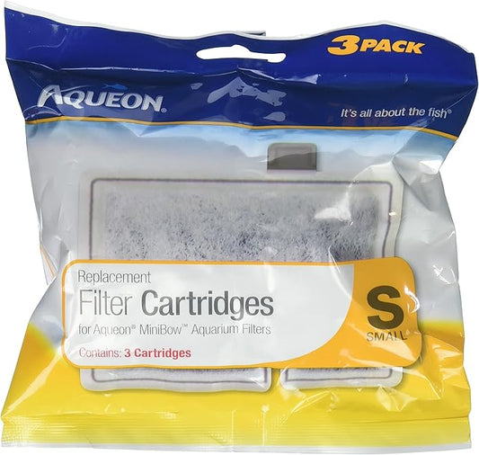 Aqueon Aquarium Fish Tank Replacement Filter Cartridges Small-3 Pack, 1.4 oz, Clear
