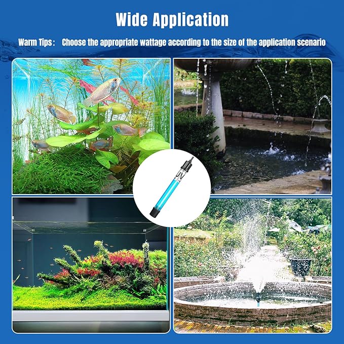 2-Pack 11W Aquarium UV Light for 55-150 Gallon Fish Tank Aquarium Algae Clean Light Green Machine Algae Remover