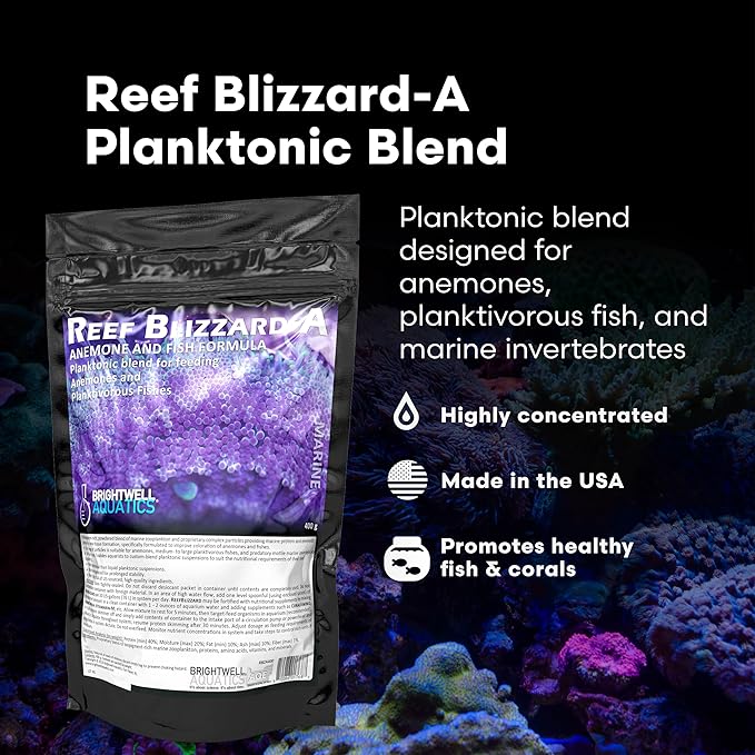 Brightwell Aquatics Reef Blizzard-A – High-Protein Planktonic Blend for Anemones, Planktivorous Fish & Marine Invertebrates – Enhances Color & Growth, 16 kg