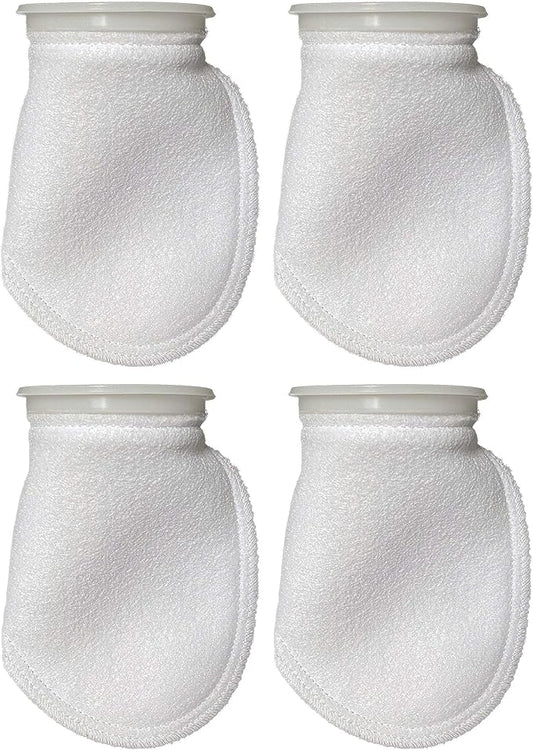 Sock Filters - 200 Micron - Aquarium Felt Filter Bags - Custom Made in USA (4 Inch Ring by 8 Inch Long 4 Pack)