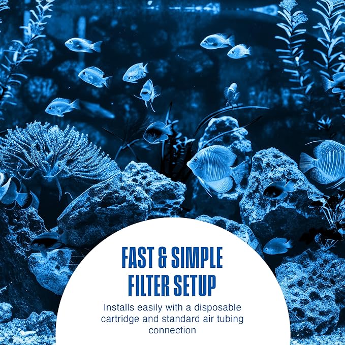 Penn-Plax Small World Aquarium Filter – Comes with a Disposable Media – Safe for Freshwater and Saltwater Setups (SWF1)