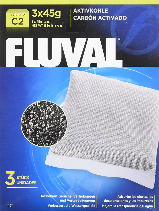 Fluval C2 Power Filter Replacement Media Bundle, 3-Pack Activated Carbon and 3-Pack Poly/Foam Pad, Filter Media for Aquariums up to 30 Gallons