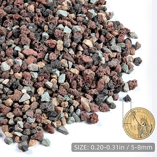 5lb Natural Dark Mixed Color Silica Gravel Pebbles, 1/5 inch Decorative Stones for Succulents, Pebbles for Vases,Plants Rocks, Aquarium Silica Gravel, Top Dressing, Outdoor Decorative Rocks