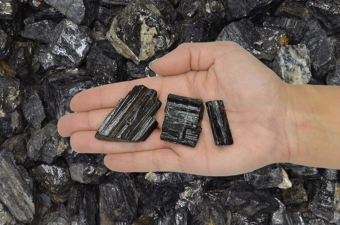 Fantasia Materials: 5 lbs of Black Tourmaline Rough Stones from India