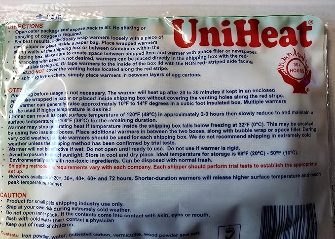 Uniheat Shipping Warmers, The Countdown: Four 40 Hour, Three 30 Hour, & Two 20 Hour of Heat Packs - 9 Total Packs