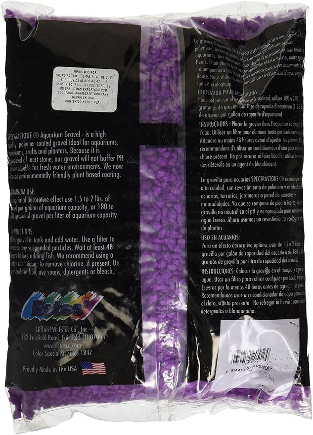 Spectrastone Permaglo Lavender Aquarium Gravel for Freshwater Aquariums, 5-Pound Bag