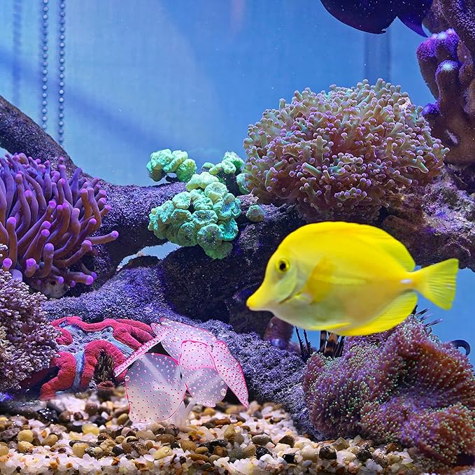 Silicone Glowing Simulation Coral, Fluorescence Aquatic Artificial Coral for Aquarium (Pink)