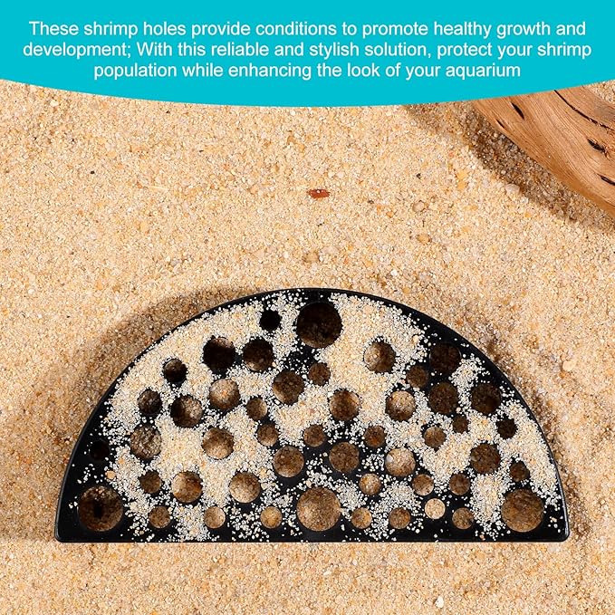 2 Pcs Shrimp Hides for Aquarium, ABS Plastic Aquarium Cave Shelters Small Fish Shrimps Tunnel House with Multiple Holes for Fish Tank Decor Accessories