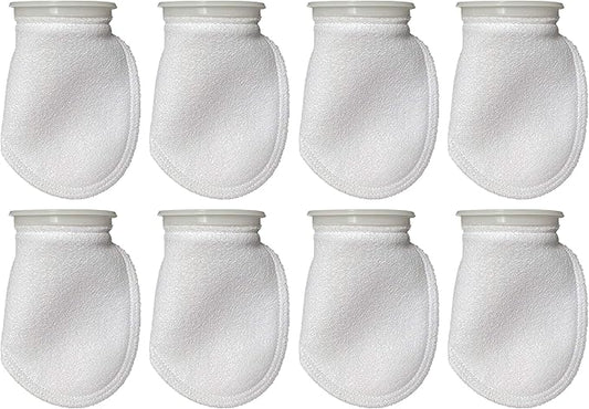 Sock Filters - 200 Micron - Aquarium Felt Filter Bags - Custom Made in USA (4 Inch Ring by 8 Inch Long 8 Pack)