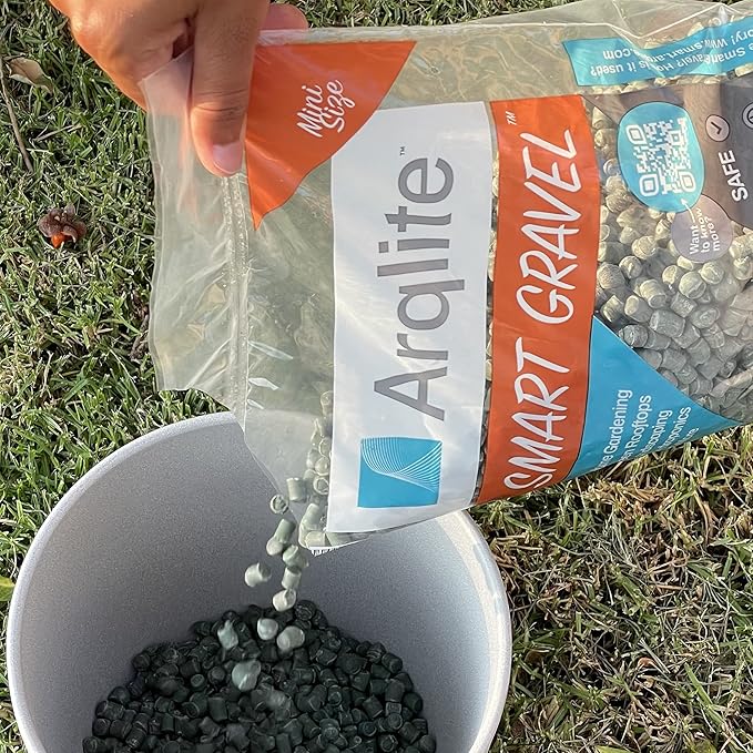 Arqlite Smart Gravel Eco Friendly Plant Drainage for Healthy Roots, Cactus, Succulents, Small Pots (1 Gal, Mini Size Bag)