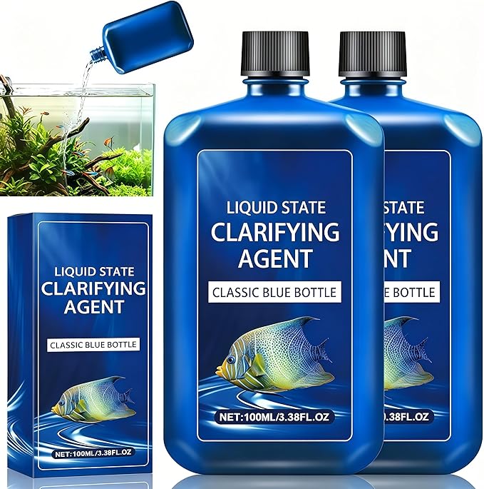 2026 New Fast-Acting Aquarium Water Clarifier, Water Clarifier for Fish Tank, Clears Cloudy Water & Maintains Clear Results, Powerful Fish Tank Water-Purification, for Freshwater (2 Pcs)