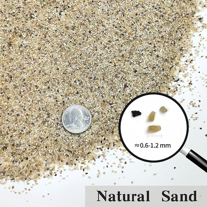 FANTIAN 20 lbs Aquarium Sand, 0.6-1.2 mm Aquarium Substrate for Freshwater Fish Tank. Decorative River Rocks Gravel for Fish Tank, Plants Potted, Fire Pits, Candle, Vase and Crafts