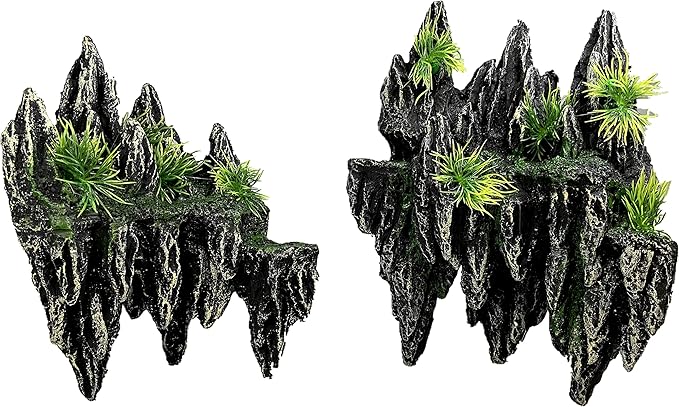 Underwater Sand Waterfall Aquarium Mountain View Decoration Large Ornament Landscape (2 in 1 Mountain View)