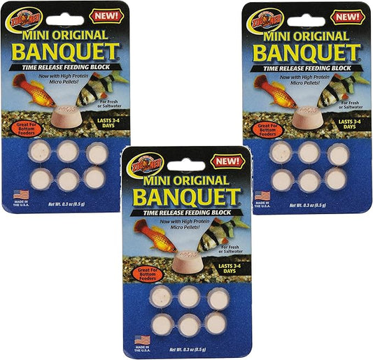 Zoo Med Laboratories Mini Banquet Block Feeders - 18 Blocks Total (3 Packs with 6 Blocks per Pack)