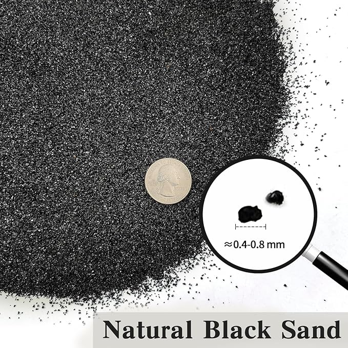 FANTIAN 5 lbs Black AquariumSilica Sand. Decorative Aquarium Gravel Substrate for Fish Tank, Plants Potted, Fire Pits, Candle, Vase Filler and Crafts