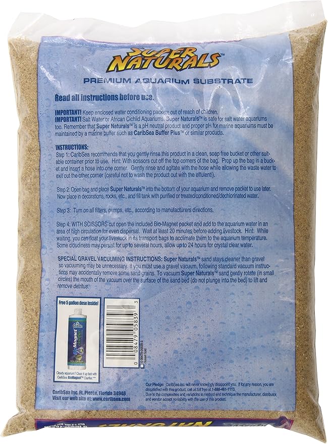 Carib Sea ACS05839 Super Natural Sunset Gold Sand for Aquarium, 5-Pound