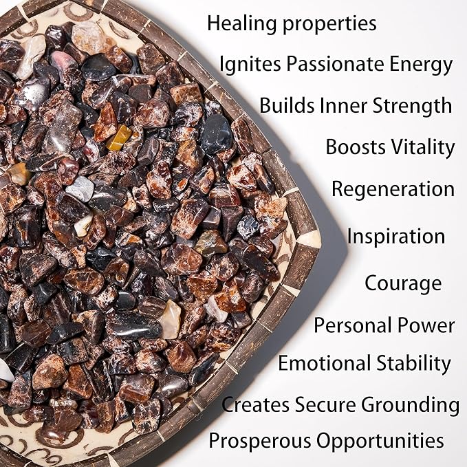 Garnet Crystal Chips 1lb (500+ Pieces) – 8-15mm Natural Deep Red Gemstones for Jewelry Making, Healing Crystals, Plants, Aquarium Decor & Spiritual Gifts – Stone of Passion & Vitality