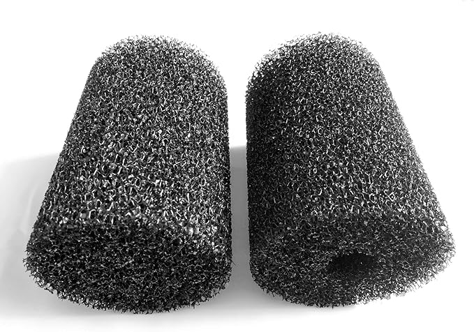 Wave Point 2 Pack X-Large Overflow Filter Box Intake Round Pre-Filter Foam Sponge 5.91" x 4.13" for Aquariums and Ponds (Fine 40 PPI)