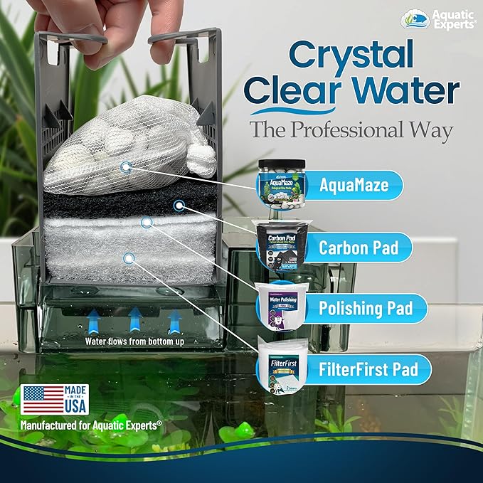 Aquarium Carbon Pad – Cut‑to‑Fit Carbon Infused Filter Pad Media for Crystal Clear Fish Tanks and Ponds, 3/8"–1/2" Thick (18 Inch Width, 72 Inch Long)