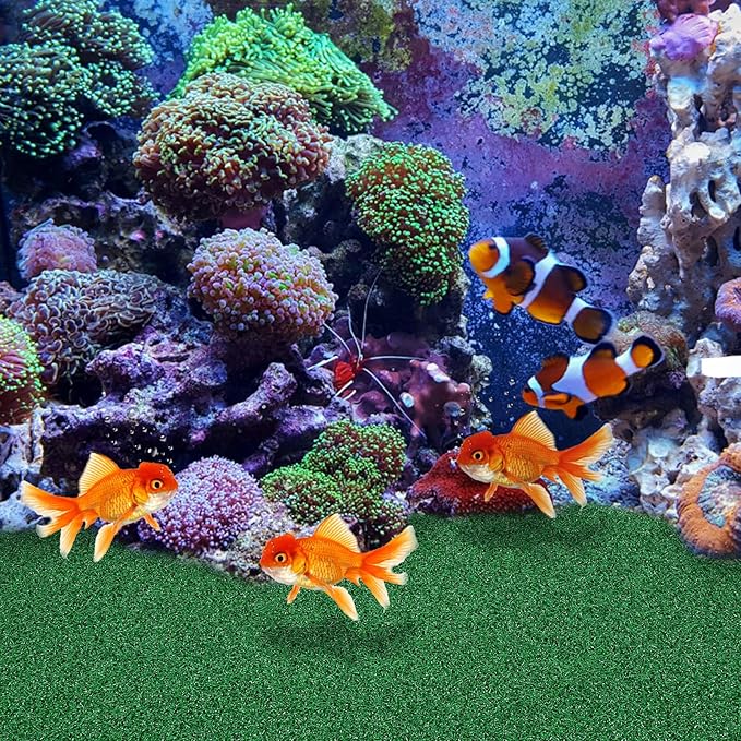 TOYANDONA Artificial Grass Turf - Turtle Basking Platform Accessories Aquarium Grass Mat Artificial Pet Turf for Fish Tank Reptile Terrace Turtle, 19. 6x9. 8 Inch