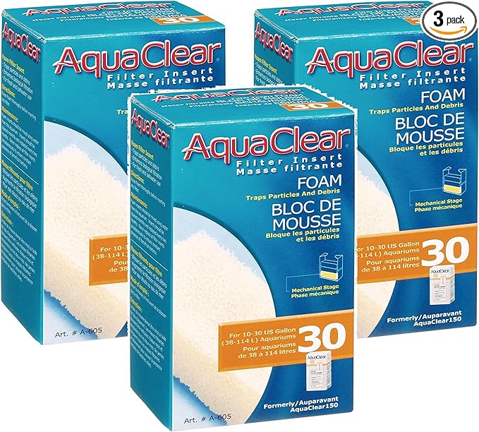 AquaClear (3 Pack) 30 Foam Filter Inserts