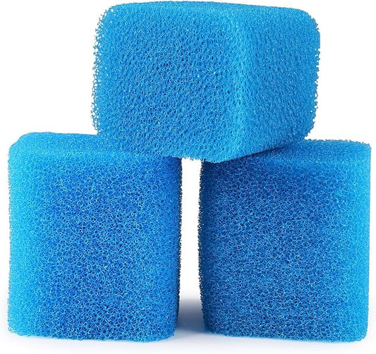 fishkeeper Replacement Filter Sponge for Aquariums (3 Pack), Washable and Reusable Biological Filter Sponge Media for Fish Tanks