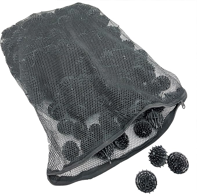 Aquarium Masters 300 Count 1.5 Inch Large Bio Balls Filter Media - Includes 18x14 Mesh Bag with Easy Access Zipper - Perfect Bio Balls for Pond Filter Media