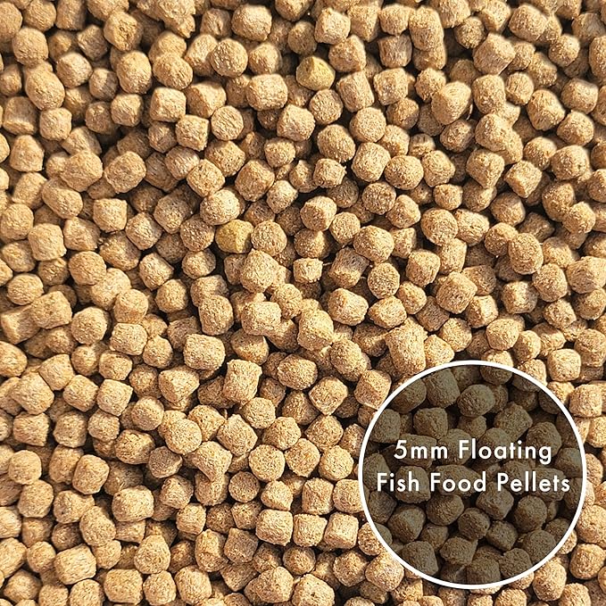 HALF OFF PONDS Grow Pro Koi Fish Food - 30 lb Floating Pellets, 5mm Size - Goldfish Food for Ponds - 40% Protein with Fish Meal & Probiotics - Designed for Rapid Growth & High Digestibility