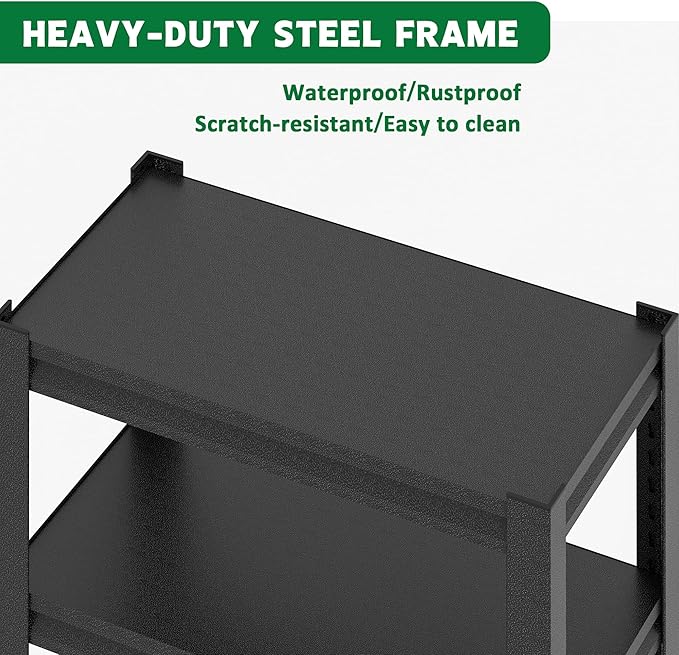 20-30 Gallon Fish Tank Stand - Metal Aquarium Stand, 34 "W x 18 "D x 31" H Adjustable Heavy Duty Reptile Tank Stand, Adjustable 3-Tier Fish Tank Rack Shelf for Home Office, Tank Not Included