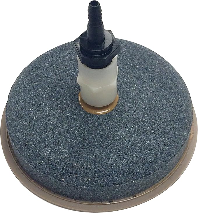 Outdoor Water Solutions ARS0102 7-Inch Airstone Diffuser Kit – Heavy-Duty Airstone with Built-in Backflow Valve – for Aeration Systems, Ponds & Lakes