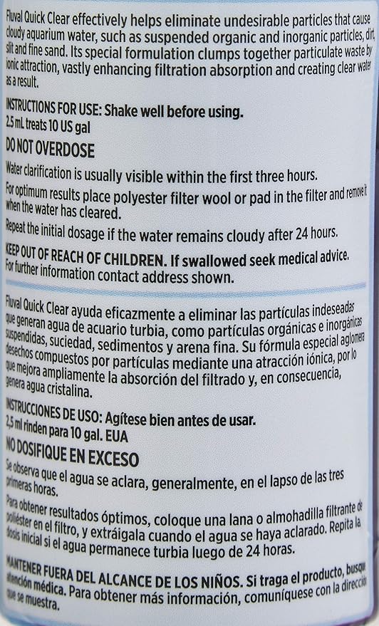 Fluval Quick Clear for Aquarium Water Treatment, 4-Ounce