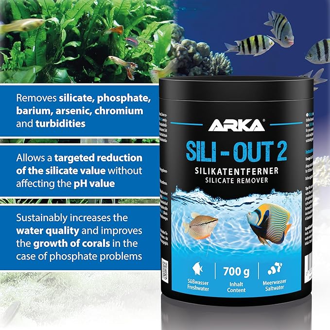 MICROBE-LIFT® - Sili-Out 2 | Silicate absorber for every saltwater & freshwater aquarium | fast & effective | removes silicate, phosphate, barium, arsenic, chromium & yellow substances | content: 720g