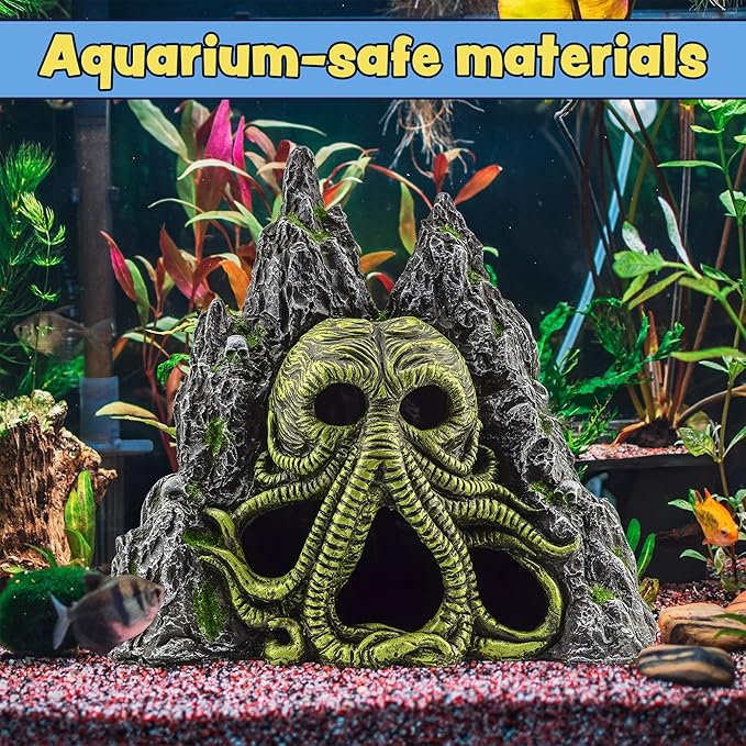 Toy Vault Cthulhu Monster Aquarium Cave Hideaway Fish Tank Decor, H.P. Lovecraft Themed
