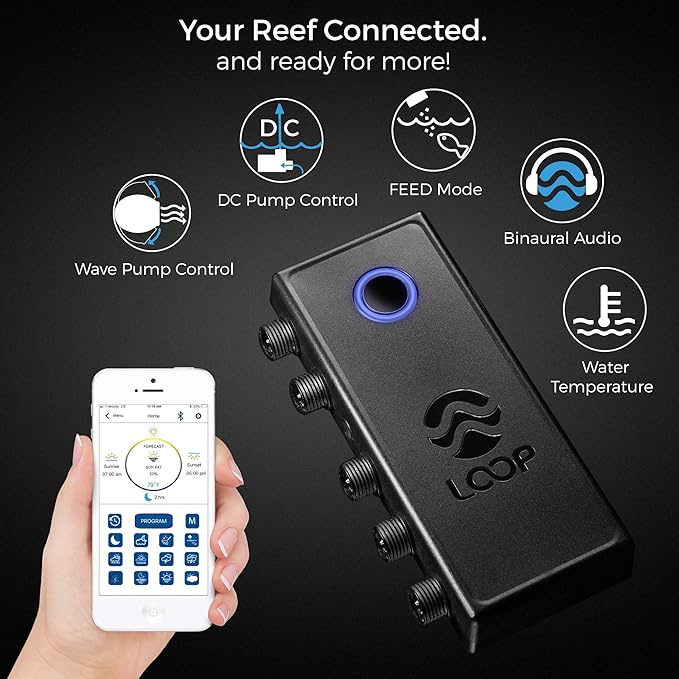 CURRENT USA PRO Dual 36-48" Inch Orbit Marine IC Loop LED Saltwater Reef Marine Aquarium Light with Bluetooth App Control | Wireless Lighting & eFlux Wave Pump Control for Fish Tank (4336)