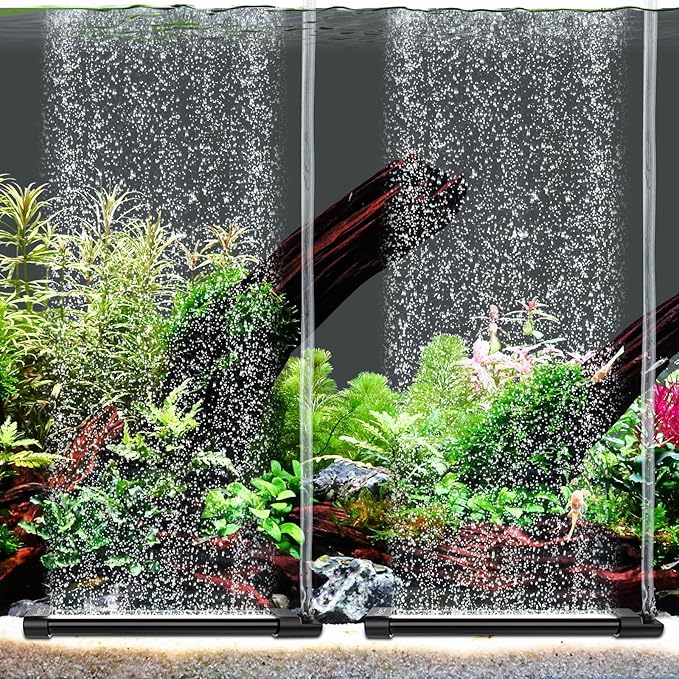 hygger Aquarium Bubble Curtain Wall, Quiet Fish Tank Air Stone with Accessories, High Dissolved Aquarium Bubbler Oxygen Diffuser Decoration for Freshwater & Saltwater