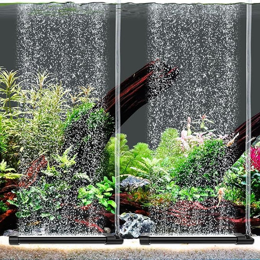 hygger Aquarium Bubble Curtain Wall, Quiet Fish Tank Air Stone with Accessories, High Dissolved Aquarium Bubbler Oxygen Diffuser Decoration for Freshwater & Saltwater