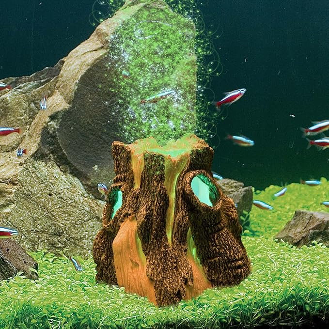 Hydor H2Show Green Stump/Log Kit - Green LED with Bubbles