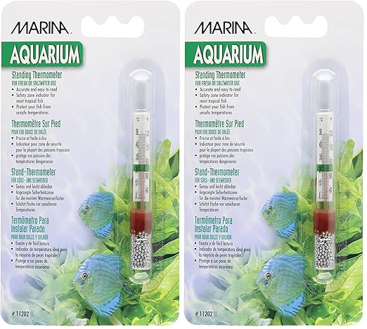 Marina Large Standing Thermometer - Provides Temperature in Fahrenheit and Celsius (Pack of 2)