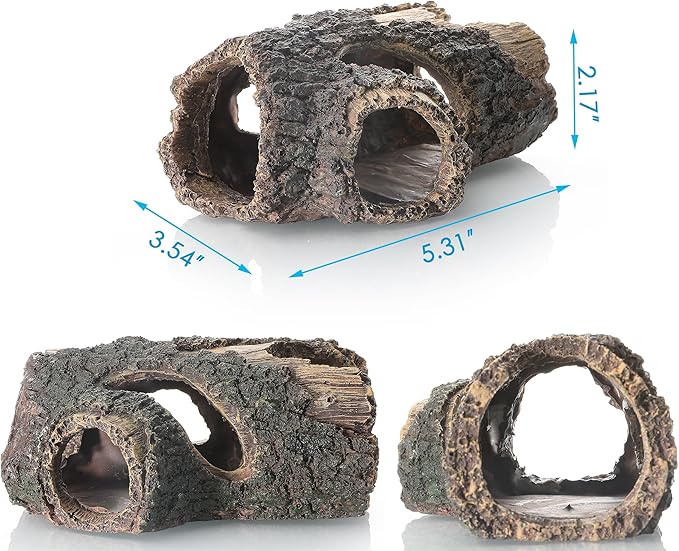 Fish Tank Decoration Ornaments, Resin Hollow Tree Trunk, Coral Reef Simulation Decorations with Plants, 3D Aquascape Aquarium Decor