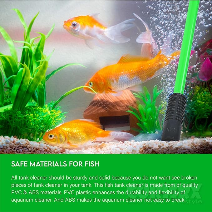 Corisrx Fish Tank Gravel Cleaner Vacuum - Labor-Saving 4 in 1 Compacted Aquarium Water Changer Filter Kit, No Spill 5 ft Water Hose Sand Vacuum, Aquarium Drain Pump Siphon - Gravel Vacuum (18"-23")
