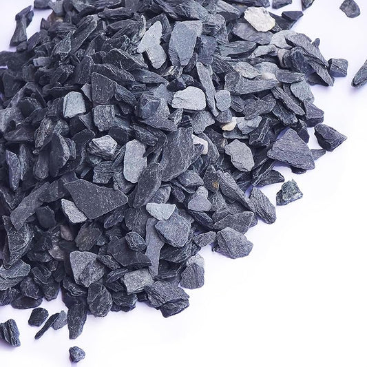 Small World Slate & Stone Aquarium Gravel 6lbs - Natural Substrate for Aquascaping Planted, Freshwater and Saltwater Tanks - Grey - Gravel Size Approx. 1/4"-1/2" (6 lbs)