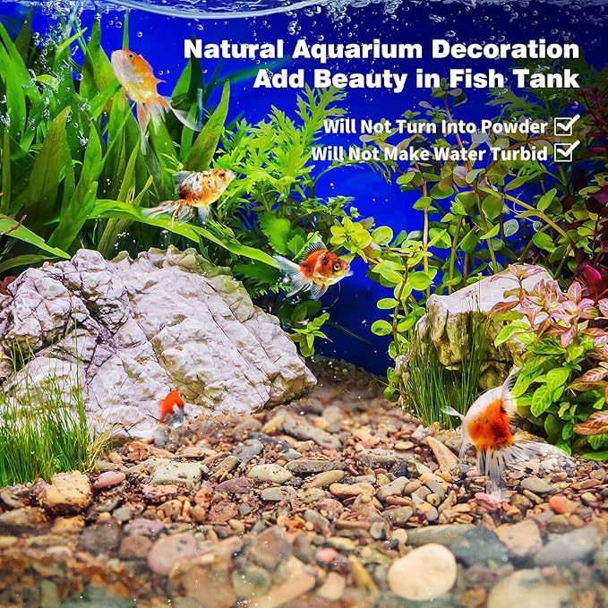 WDEFUN Aquarium Gravel River Rock, Natural Polished Mixed Colorful Stones, 10 LBS, for Plant Aquariums, Landscaping, Vase Filler