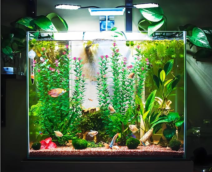 2 pcs Aquarium Decor Plants 21 Inches Extra Large Artificial Plastic Fish Tank Plants, Tall Fish Tank Decorations