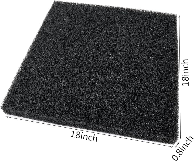 Aquarium Filter Bio Sponge Pad, Foam Sponges Filter Media, Cut fit it Filter Accessories for Fish Tanks and Ponds (18"x18"x1.6" (20PPI) 1 Pack)